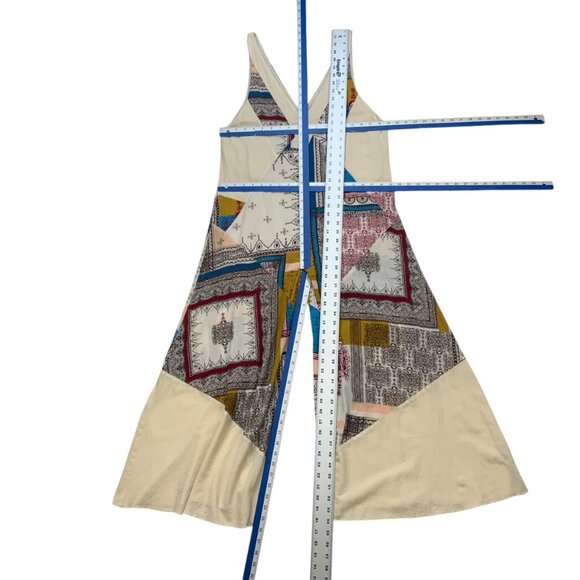 Free People All Patched Up Patchwork Jumpsuit XS Sleeveless Oversize Hippie Fall - Picture 4 of 12